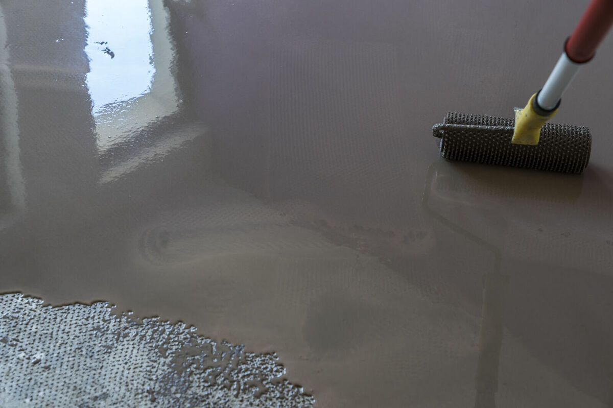 Contractor doing floor coatings