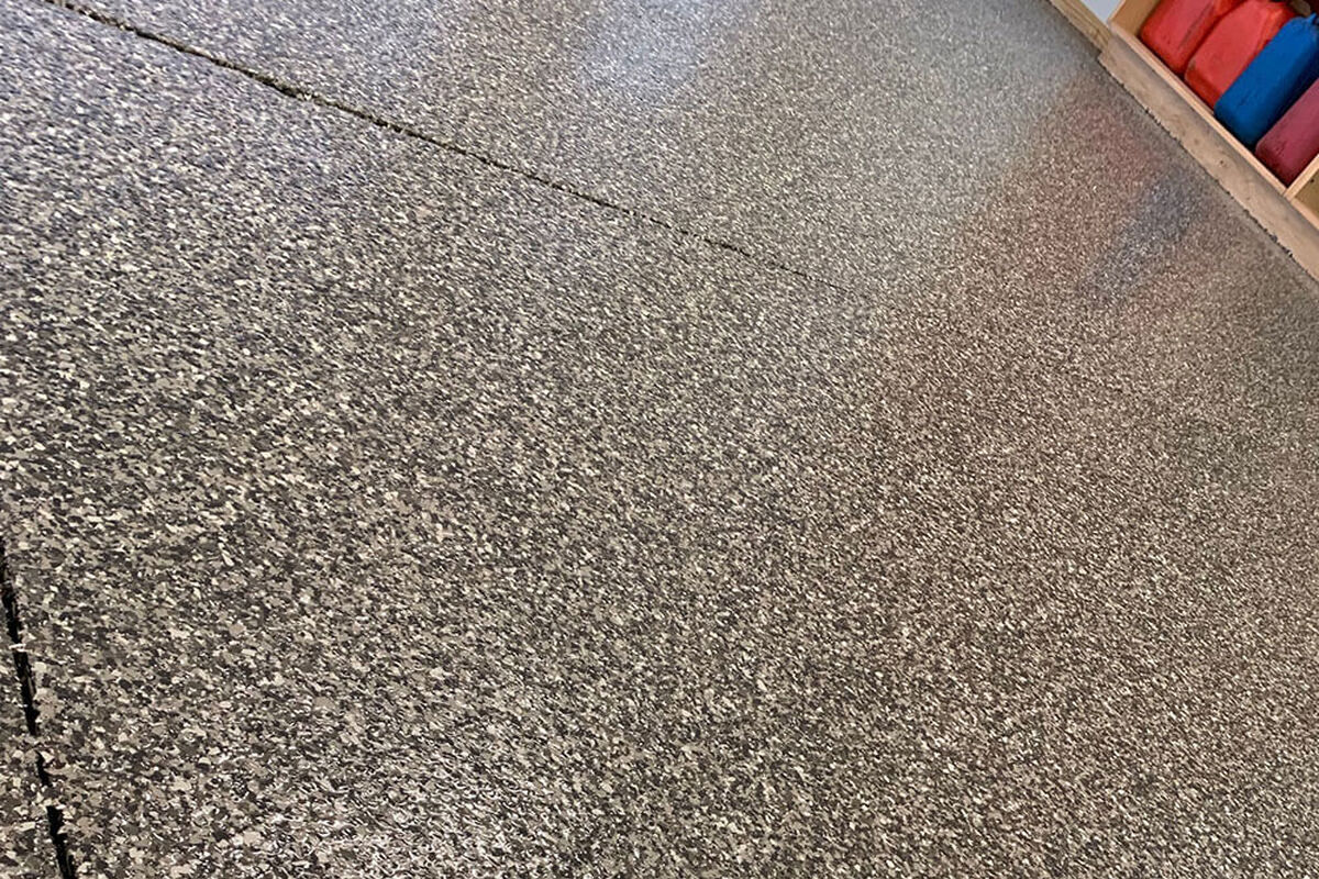 Newly coated concrete floor